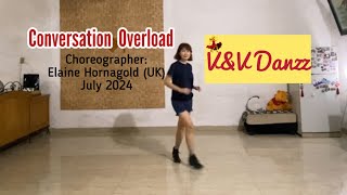 Conversation Overload  Line Dance Choreo  Elaine Hornagold [upl. by Buroker398]