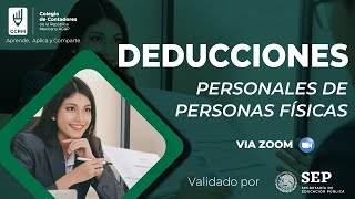 CURSO DEDUCCIONES PERSONALES DE PERSONAS FISICAS [upl. by Lawlor]