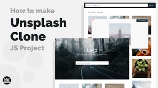 Javascript Project  How to make unsplash clone  Unsplash API  With Source Code [upl. by Sila]