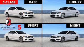 CClass BASE vs LUXURY vs SPORT vs NIGHT  20152018 Mercedes Shopping Guide Visual Comparison5 [upl. by Watt]