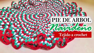 Pie de arbol navideño 🎄✨️ TEJIDO a CROCHET Auder Crochet [upl. by Hsatan]