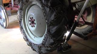 Installing Tire Chains on Ole 27 1953 Ford Jubilee Tractor [upl. by Olmstead]