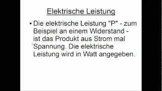 Elektrische Leistung [upl. by Wivestad]