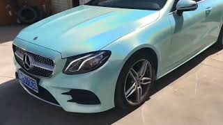 CAXVINYL Factory Direct HD PET Liner Glossy Holographic Metallic Tiffany Car Wrap [upl. by Zurc]