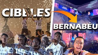 FUI a CIBELES con los JUGADORES y después a la FIESTA en el BERNABÉU [upl. by Naened]