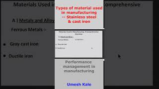 Types of material in manufacturing stainless steel and cast iron  quality  productivity [upl. by Mukerji638]