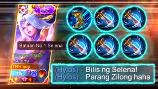 SELENA IS THE NEW ZILONG🤣  parang naging masha😂  MLBB [upl. by Ellerehc]