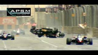 F3 Crash  2009 Macau GP  Airborne F3 [upl. by Saimon]