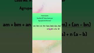 Factorización Caso No 2 quotFactor Común por Agrupación de Términosquot Algebra Matemáticas matemática [upl. by Navert]