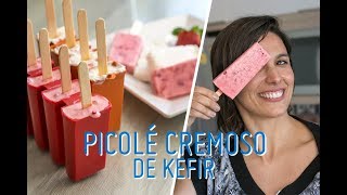 PICOLÉ CREMOSO DE IOGURTE DE KEFIR como fazer em casa morango e coco [upl. by Nidorf501]