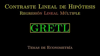 Cómo realizar un contraste de hipotesis conjunta en regresion multiple con GRETL [upl. by Chemar51]