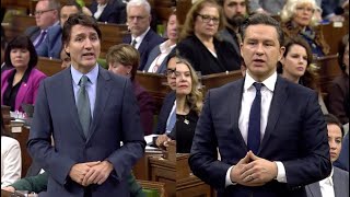 CAUGHT ON CAMERA Poilievre pushes Trudeau on ArriveCan Trudeau claims conspiracy theories [upl. by Voltz]