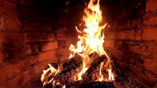 Crackling Fireplace with Thunder Rain amp Howling Wind Sounds  ASMR  1 hour of Fireplace ambience [upl. by Anaitak]