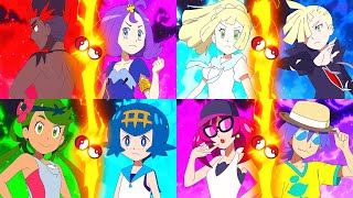 Mallow vs Lana Kiawe vs Acerola Lillie vs Gladion Jessie vs James  Full Battle  Pokemon AMV [upl. by Etteloiv314]