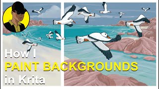 How I paint backgrounds using Krita and the fine line between animation and illustration [upl. by Ingunna]