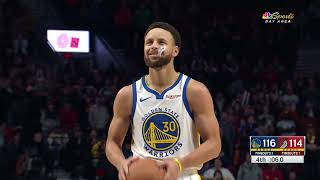 CRAZY ENDING  Final 2 Minutes  Warriors vs Blazers🔥 [upl. by Angelita]