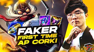 FAKER plays AP 1SHOTCORKI for the FIRST TIME NEW BUILD [upl. by Greeson469]