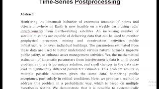 A Probabilistic Approach for InSAR Time Series Postprocessing [upl. by Meggs]