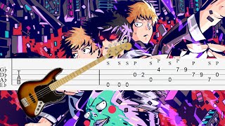 Mob psycho 100 op 2  999 Bass Tabs Tutorial [upl. by Vyky]