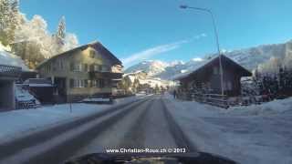 UHD4K  Switzerland 260 Camera on board From Château dOex to Col du Jaun in Winter Hero3 [upl. by Nnayr]