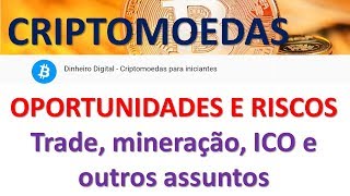 CRIPTOMOEDAS  RISCOS E OPORTUNIDADES [upl. by Norahs]