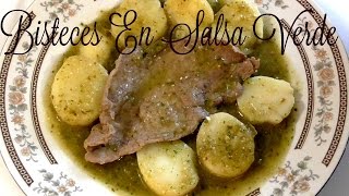 COMO HACER GUISADO ECONOMICO BISTECES EN SALSA VERDE CON PAPAS Y NOPALES [upl. by Iur303]