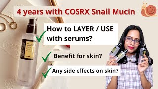 How to LAYER amp USE Cosrx Snail Mucin Essence with serums Vitamin c AHA BHA Retinol Niacinamide [upl. by Ecirted992]