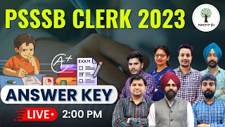 Answer Key  PSSSB Clerk 2023  Success Tree Punjab [upl. by Leaffar435]