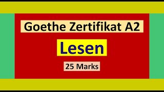 Goethe Zertifikat A2 Lesen Modelltest  Vid  211 [upl. by Htepsle]