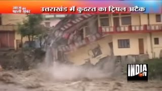 Rains Flood and Landslide in Uttarkashi Kedarnath  Uttarakhand Flood Video [upl. by Marou]