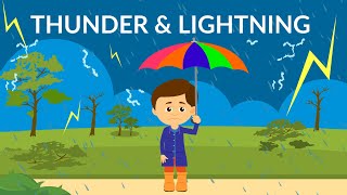 What causes thunder and lightning  Thunderstorm  Video for Kids [upl. by Neevan]