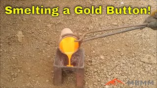 How To Smelt A Gold Button By Roasting Sulfide Concentrates [upl. by Nagear805]