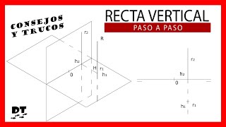 💪 RECTA VERTICAL sistema diédrico 🥢 rectas sistema diedrico 🚀 Aprender diedrico paso a paso [upl. by Osicnarf]