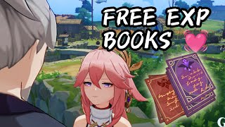 FREE EXP BOOKS for EVERYBODY  Genshin Impact Guide [upl. by Atinev]