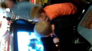 Gavin amp Aiden  Chuck E Cheese Roller Coaster [upl. by Nowd]