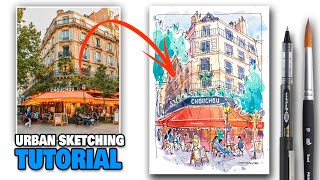 URBAN SKETCHING Tutorial  Simple Step By Step For Beginners [upl. by Salbu]