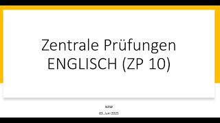 Alle Informationen zur ZP10  Englisch 20242025  Abschlussprüfungen Englisch NRW [upl. by Christa]