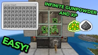 SIMPLE 121 CREEPER FARM TUTORIAL in Minecraft Bedrock MCPEXboxPSSwitchPC [upl. by Heintz]