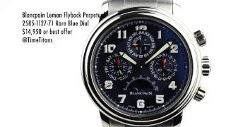 Blancpain Leman Perpetual Flyback Chronograph 2585112771 38MM Rare Blue Dial [upl. by Terrye391]