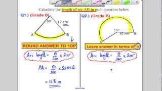 GCSE Sectors of Circles and Arc lengths [upl. by Niad]