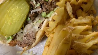 Quick Steak N Cheese Hoagie — Steak Sub Roll Onions Green Peppers amp Cheese [upl. by Lihp]