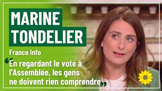 « Les Français ne doivent rien comprendre » Marine Tondelier sur France Info [upl. by Aniluj]