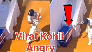 Virat Kohli gets angry and throws his bat on way to dressing room after getting out on umpires call [upl. by Sutniuq708]