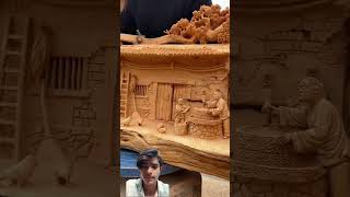 लकड़ी का Home🏠 😲  mini wood toywoodworking art skills \ hand craft  shorts facts [upl. by Philbrook]