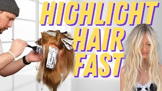 FASTEST WAY TO HIGH LIGHT FOIL HAIR  In 20 minutes [upl. by Ahseei213]