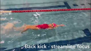 S4 Swim School Back kick streamlining [upl. by Yeleak976]