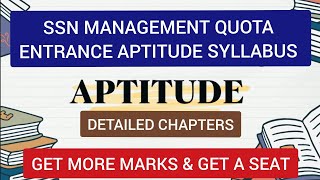 SSN Management Quota Entrance Exam Aptitude Preparation  Sri Sivasubramaniya Nadar College Aptitude [upl. by Aihsoek]