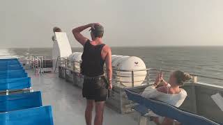 Sea Streak Ferry NYC New York City to Sandy Hook NJ New Jersey USA rainbow summer storm July 29 2023 [upl. by Randolf]