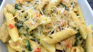 Creamy Chicken Pasta with Spinach  Creamy Chicken Spinach Pasta Chicken Pasta Recipe Creamy Pasta [upl. by Stanfield758]