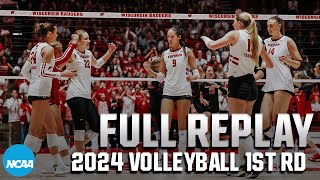 Wisconsin vs Fairfield 2024 NCAA volleyball first round  FULL REPLAY [upl. by Atiran]